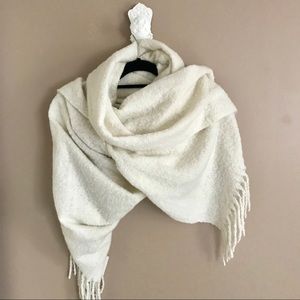 Large cream blanket scarf